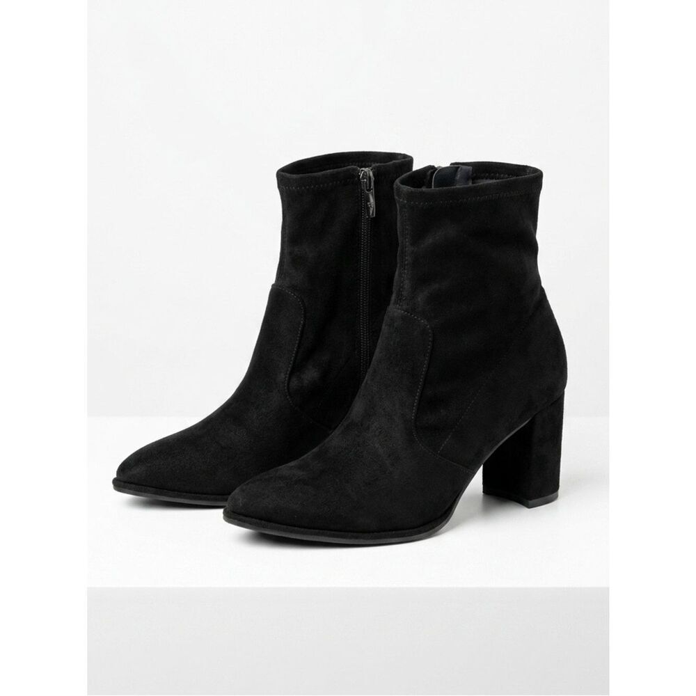 Marc Fisher Black Vegan Suede Women's Ankle Boots Size 8M